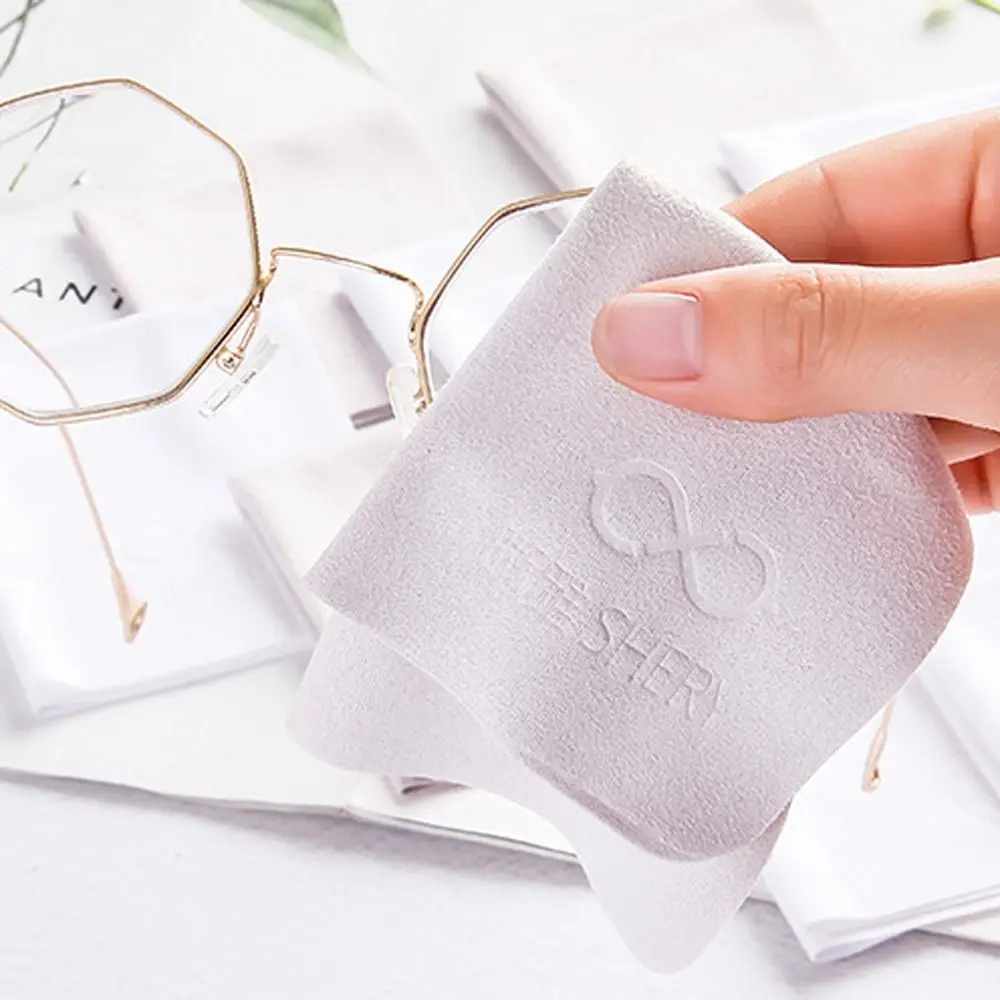 

10Pcs Letter Glasses Cleaner Cloth Solid Color Suede Lens Cleaner Cloth Lens Phone Screen Microfiber Sunglasses Cleaning Wipes