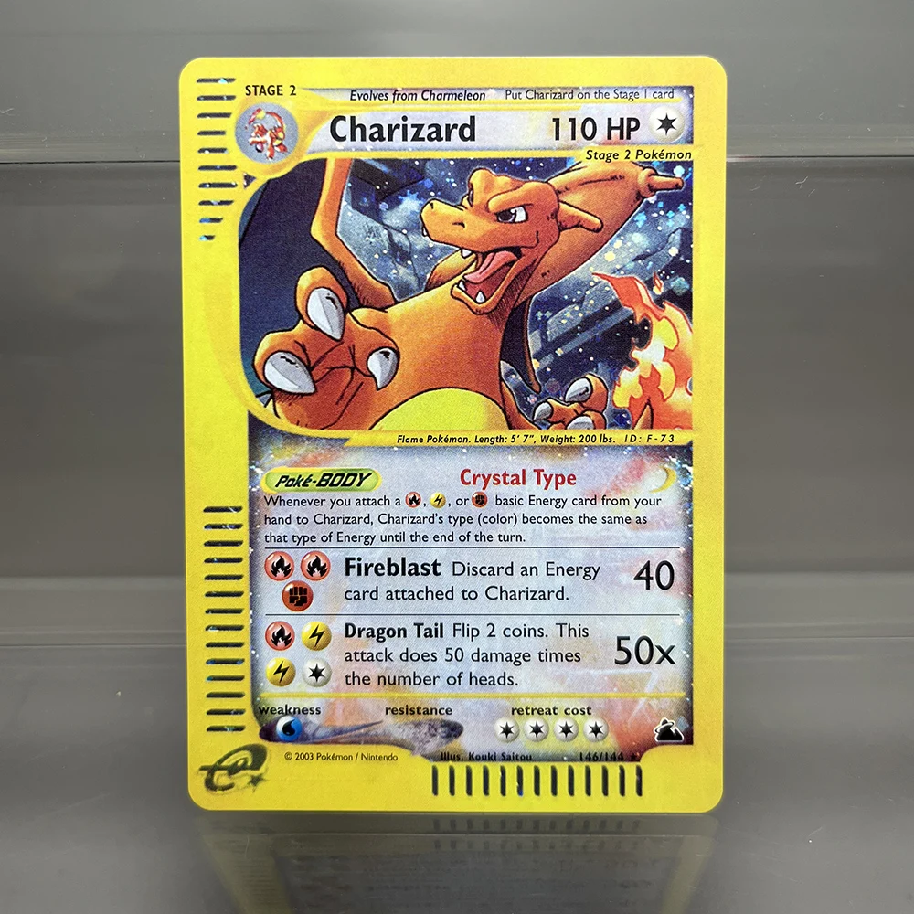 PKM Holographic Single Proxy Cards Lugia Charizard Venusaur Foil Game Collection Cards PTCG Kids Toys