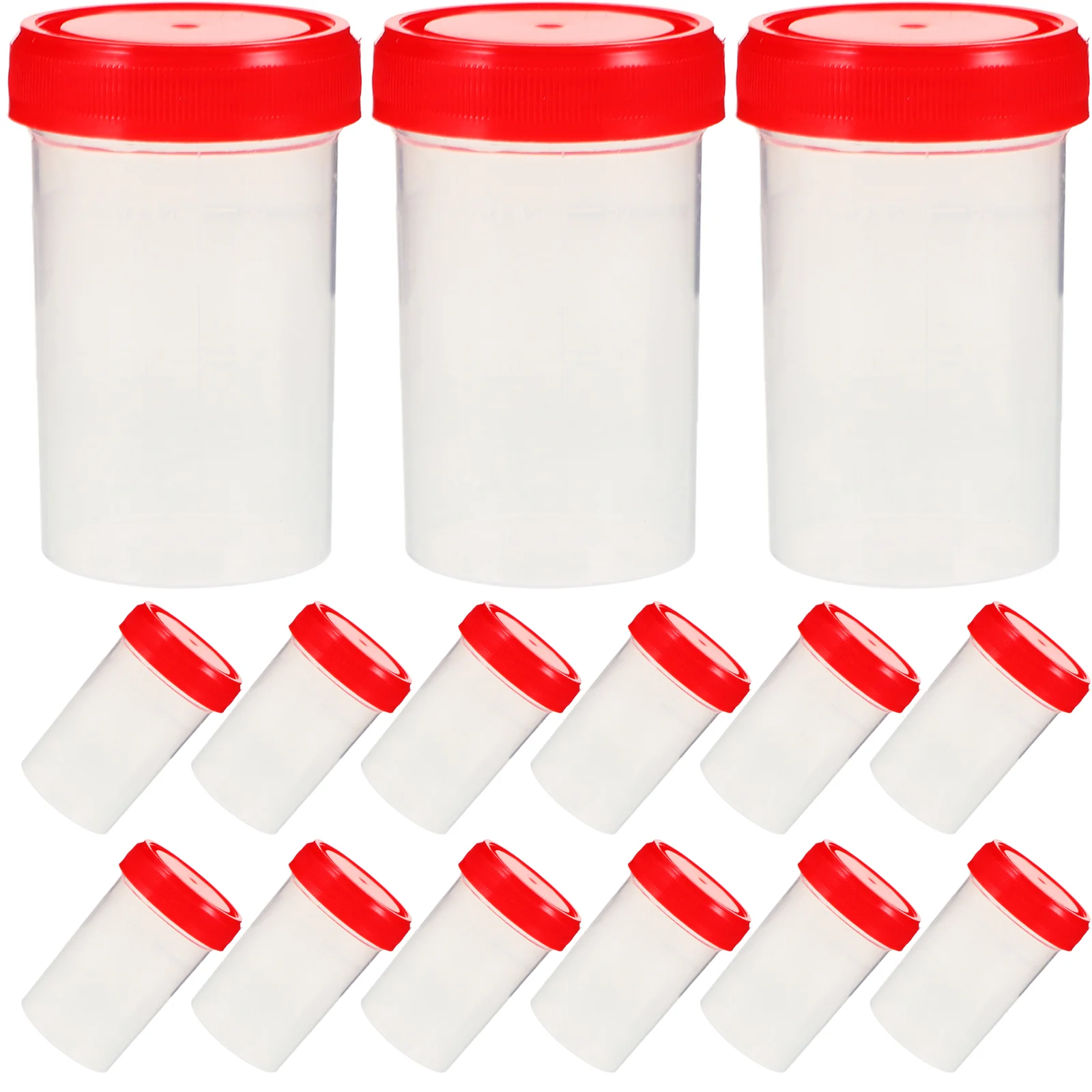 15 Pcs Sampling Cup Urine Liquid Sample Containers with Lids Pee Men Portable Specimen Cups for Testing Plastic