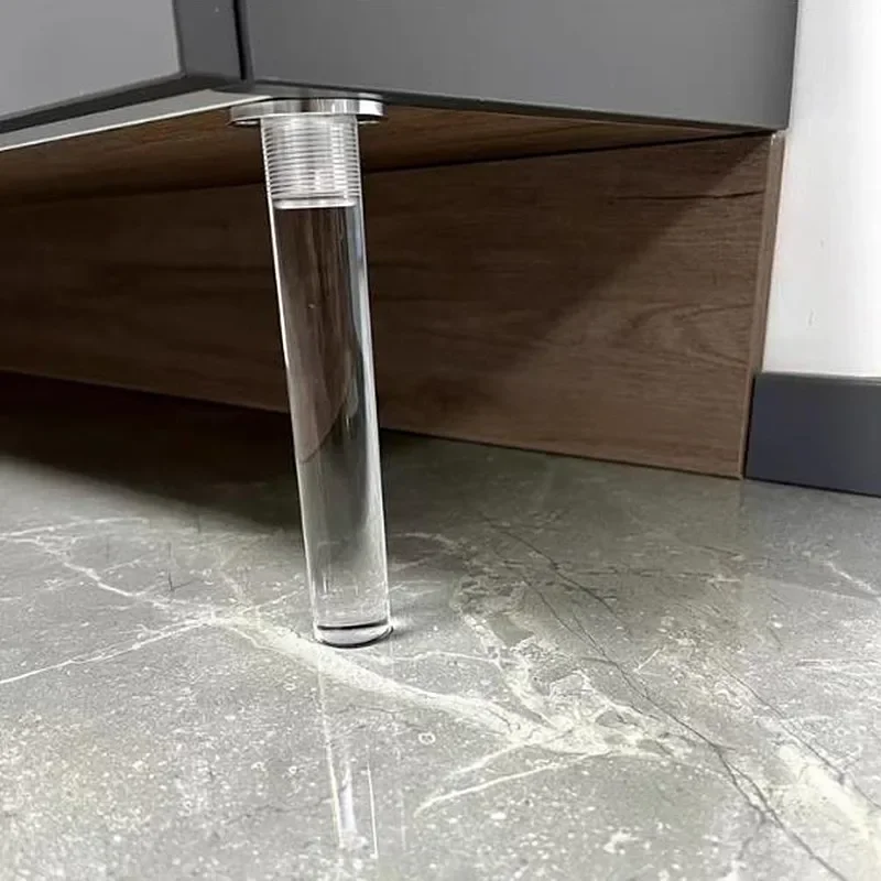 2pcs Acrylic Transparent Feet Brackets Kitchen Cabinet Load-bearing Fixers Furniture Leveler Anti-shaking Mounting Brackets