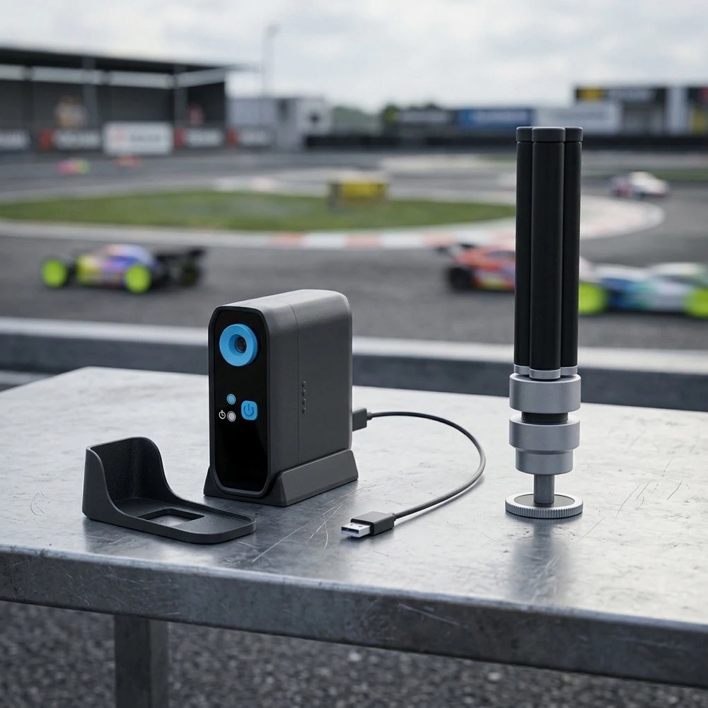 High-Precision Infrared Lap Timer For RC Racing Car 1/10, 3-10m Detection Range With APP Control & Virtual Comparison