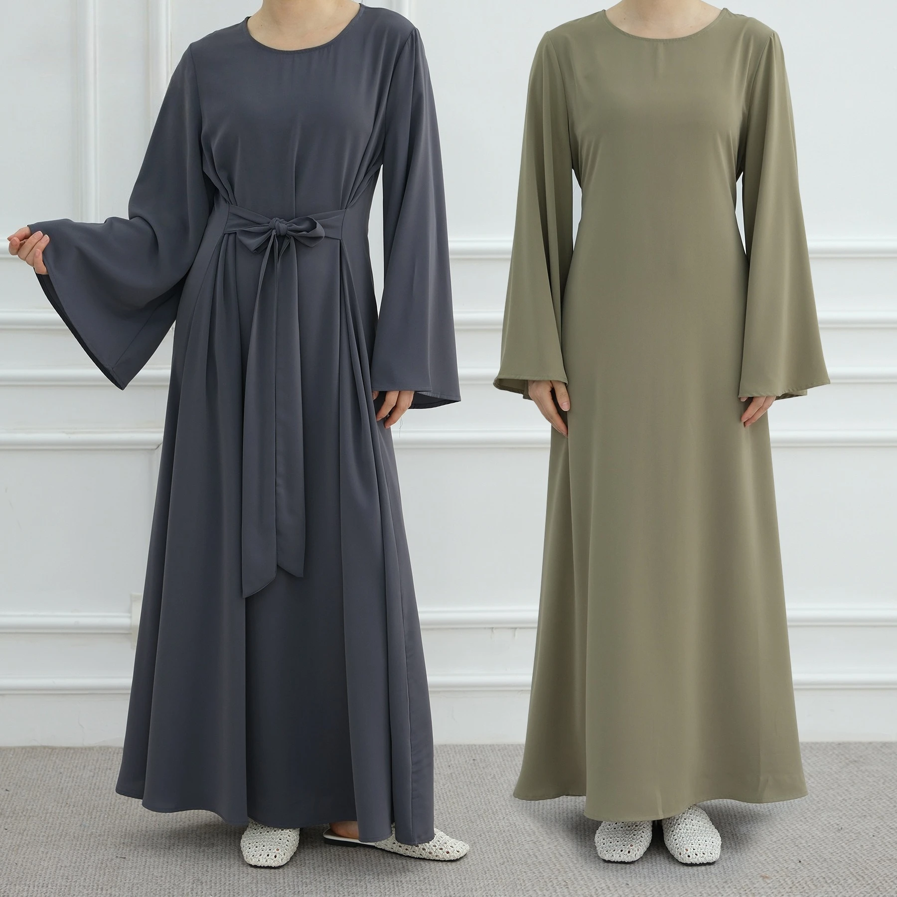 

Basic Closed Abaya Dubai Plain Arabic Turkish Dresses Ramadan Eid Islamic Clothes for Muslim Women Abayas Kaftan Robe Musulmane