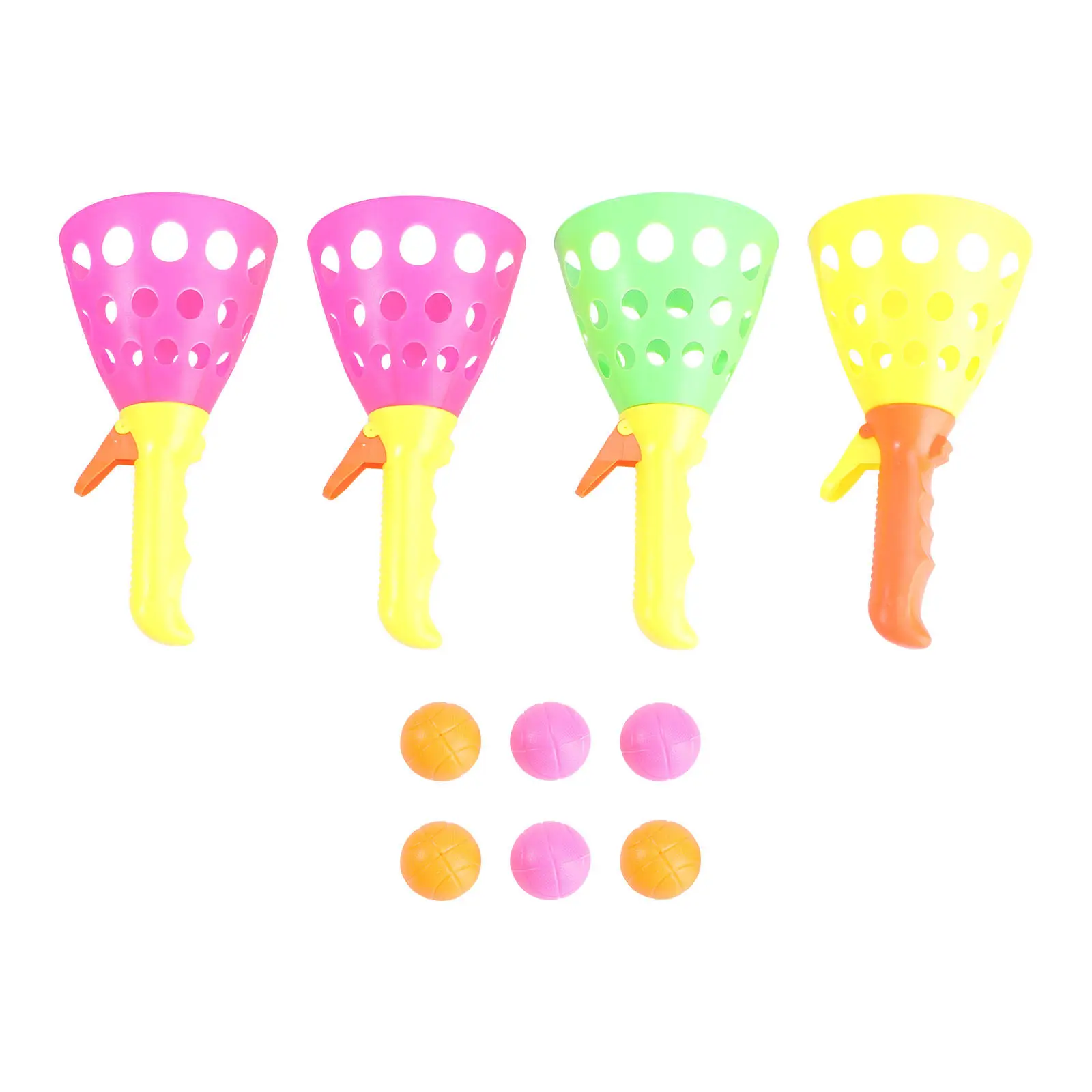 10Pcs Waterproof Plastic Launch and Catch Ball Game Toss Launcher Set for Garden Park Beach Pool 2 Player Family Activity