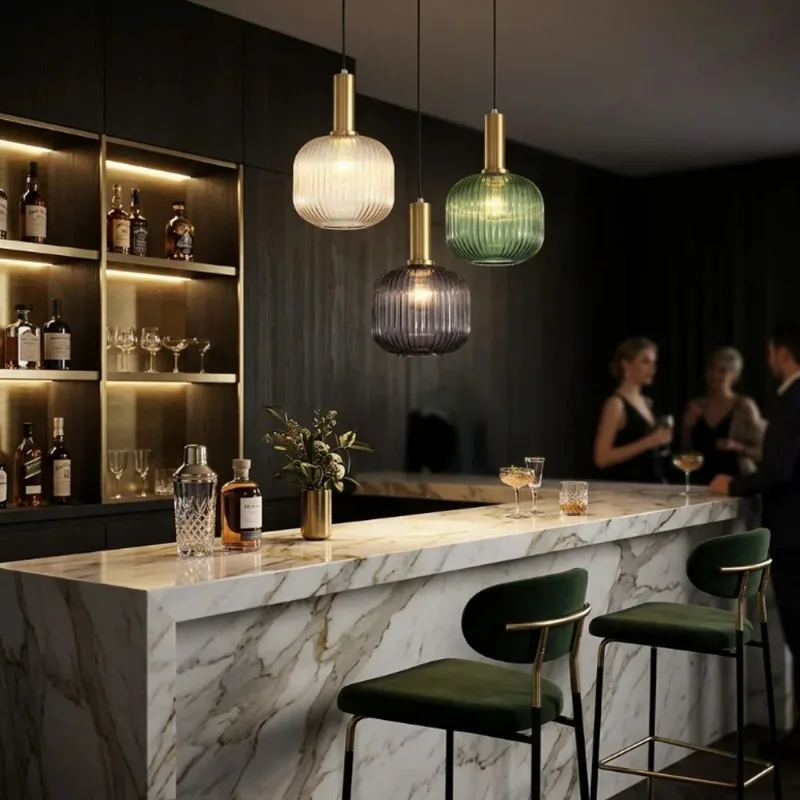 DARHYN Nordic Colorful LED Glass Pendant Lamp for Corridor Restaurant Kitchen Living Room Home Decoration Lighting Installation