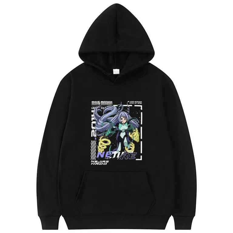 

Anime My Hero Academia Hoodie Kawaii Cute Nejire Hado Graphic Hooded Sweatshirt Men Women Fashion Oversized Pullover Tracksuit