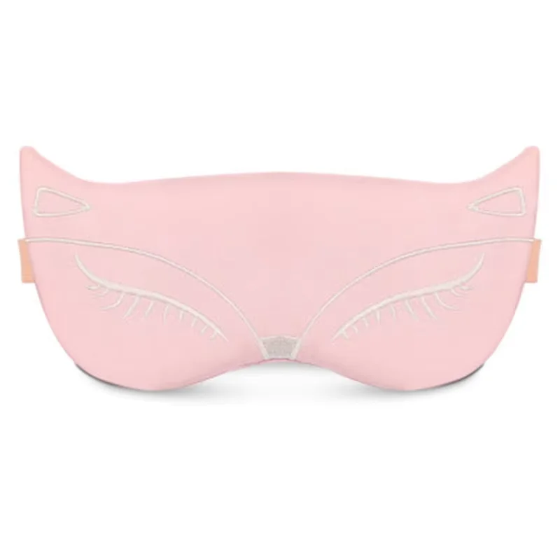 Silk Sleeping Mask Eyepatch Fox Embroidery Eyepatch Adjustable Sleeping Aid Blindfold Travel Sleep Eye Mask No Ice Bag