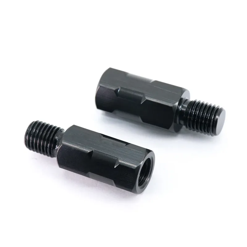 1pcs M8 M10 Longer Extension Black Motorcycle Rearview Mirror Adapters Anti Clockwise Right /Left Hand Thread Changing Screws