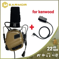 Earmor M32 cuffie tattiche elettroniche + adattatore PTT protezione da tiro cuffie con cancellazione del rumore protezione tattica