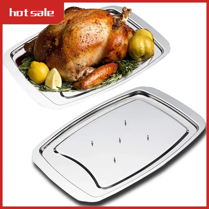 BEAU-Stainless Steel Turkey Nail Basin Roast Chicken Rack Turkey Rack Roast Chicken Tray Baking Barbecue Nail Tray