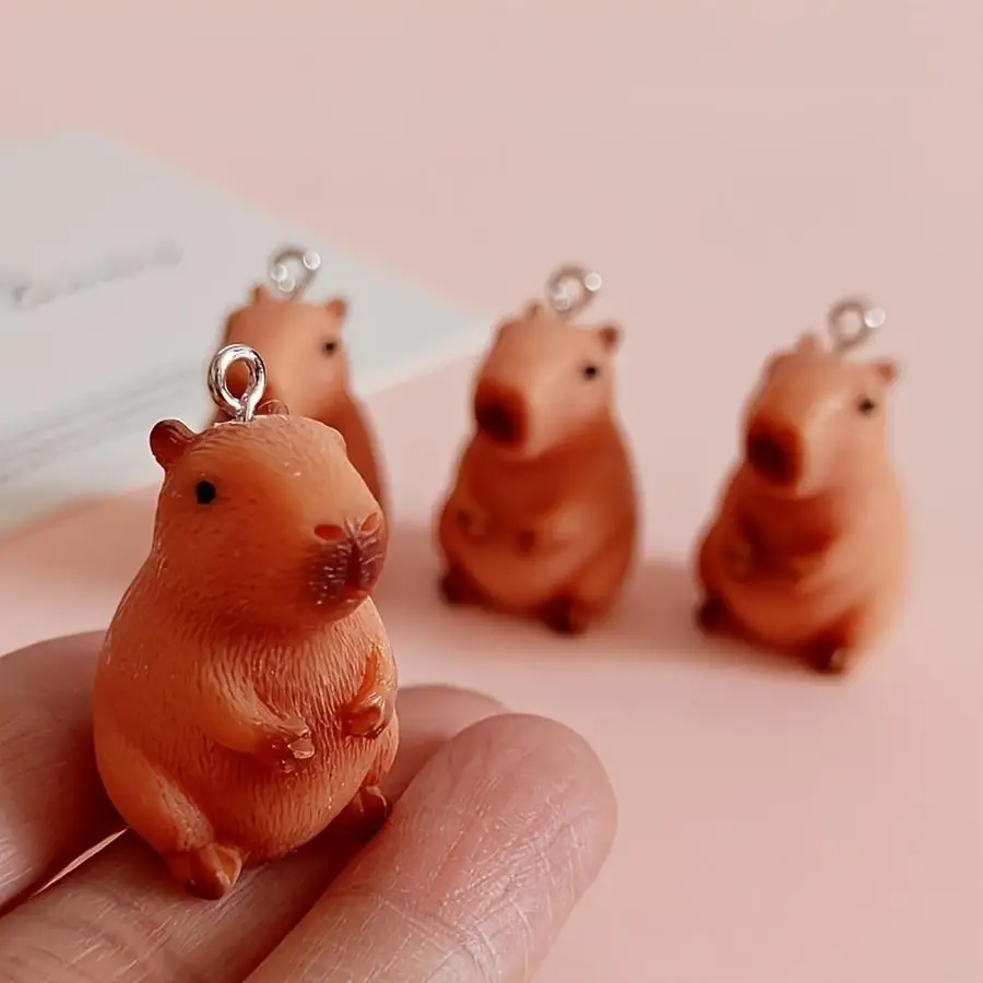 1/5/10/20/50/100pcs Capybara Charms Suitable for Jewelry Making, Resin Capybara Pendants with Sitting Capybara Shapes, DIY Earri