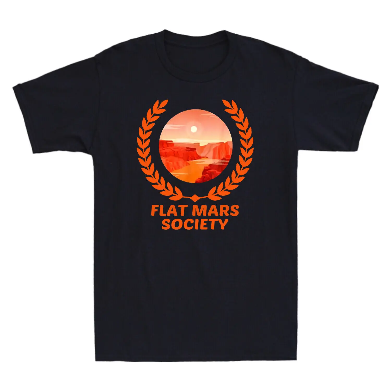 

Flat Mars Society T-shirt Space Astronomy Planets Tee Novelty Shirt Cotton Shirt