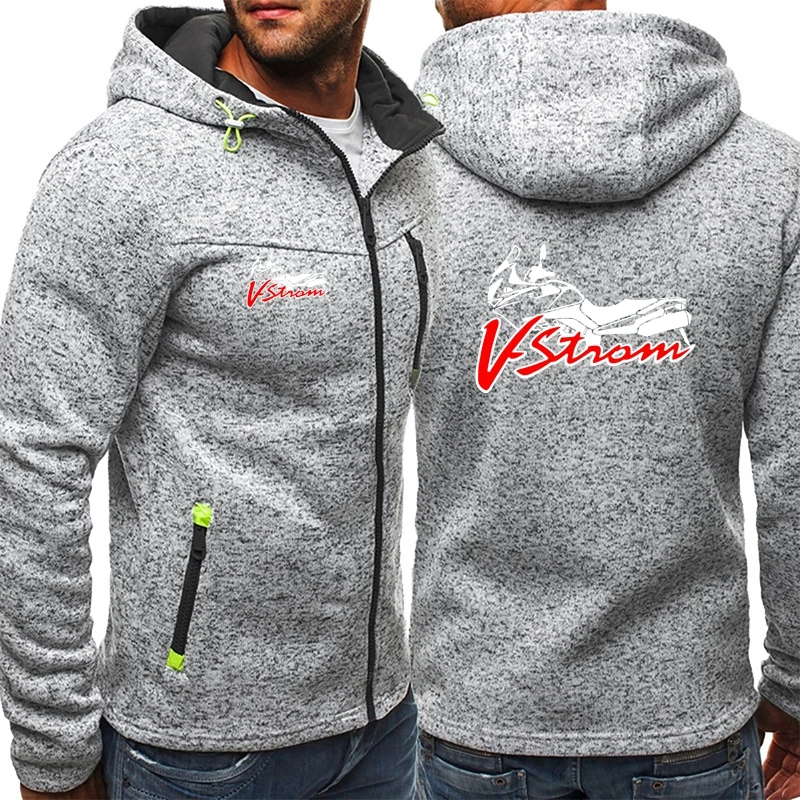 V-Strom DL 650 Motorcycle Motorsport Team Logo_Suzukies_Sports F1 Fleece Jacket Sweatshirts Casual Zipper Tide Jacquard Hoodies