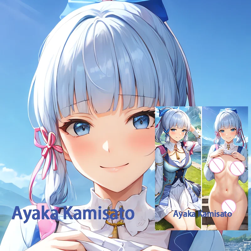 

Dakimakura Anime For Ayaka Kamisato Genshin Impact Double sided Anime Equal Body Pillow Cushion Customized Surrounding