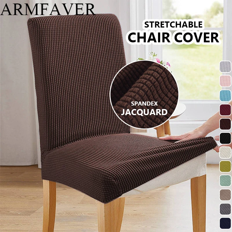 ARMFAVER Jacquard-Stuhlbezug, dehnbarer Hülle für Stuhl, universeller elastischer Stuhlbezug, dehnbar, für Hotel, Zuhause, Küche, Wohnzimmer
