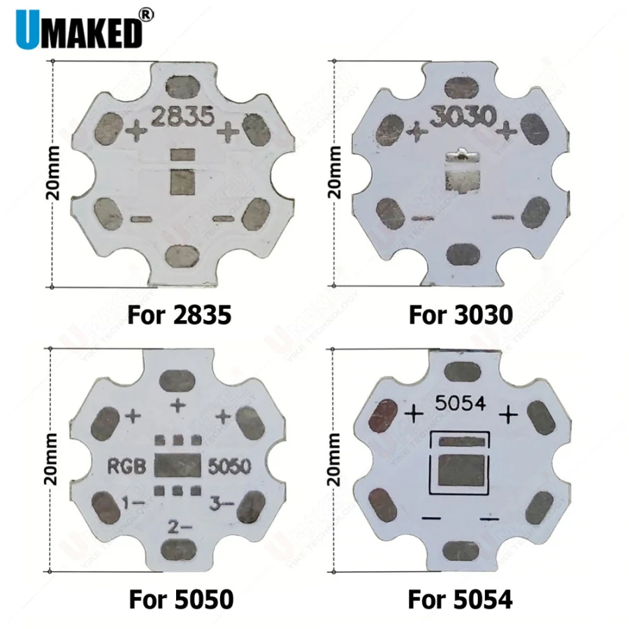 1000pcs  20mm 2835/3030/3535/5050/5054 SMD LED PCB Aluminum board Heat Sink Base Plate PCB Board For DIY Light
