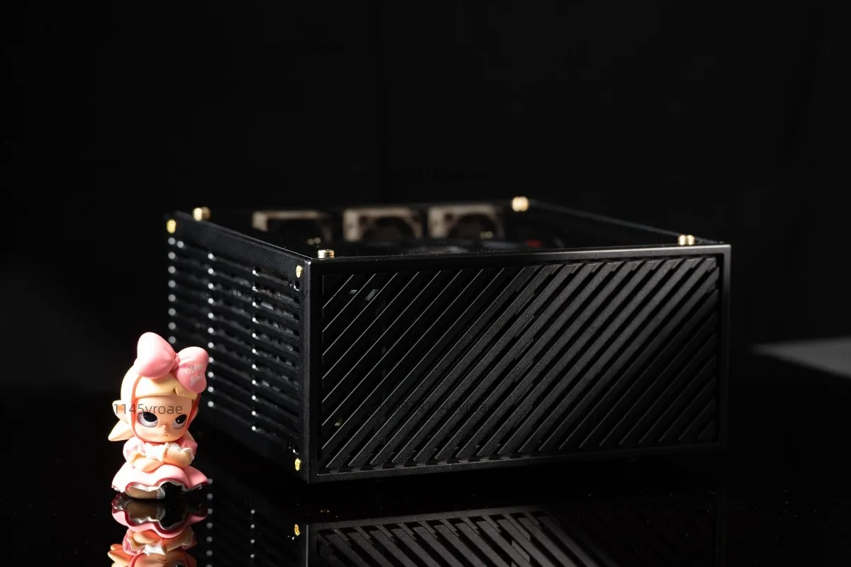 LP P6 ITX Case Aluminum CNC Mini PC Chassis for 4060 GPU with 1U Power Supply Low Profile SFF view 3