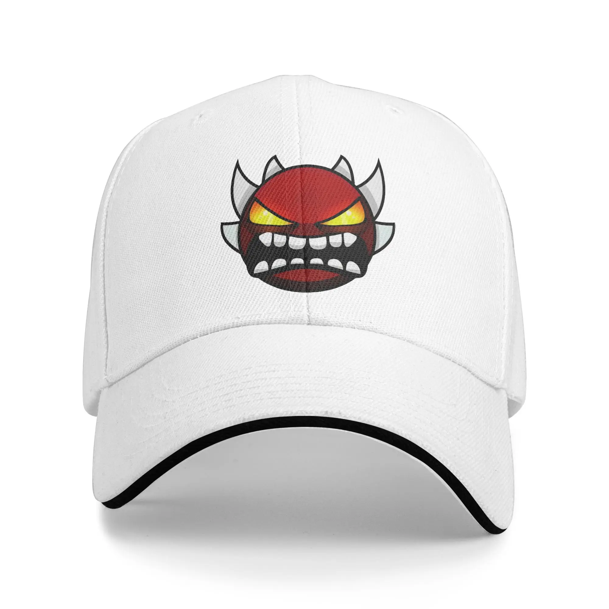 Geometry Dash Demon Baseball Cap Fashion  Sandwich Hat Men Women Adjustable Headwear Outdoor