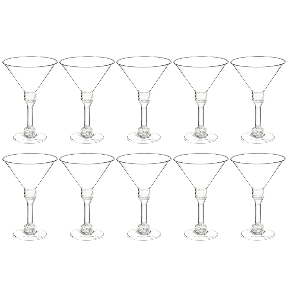 

10 Pcs Cocktail Glasses Clear Plastic Disposable Cups Dessert Appetizer Party Wedding Martini Glass