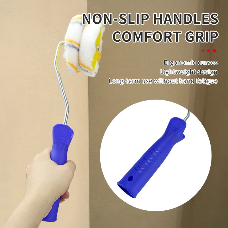 2-in-1 Corner Paint Roller Brush Set, Edge Trimming Tool for Wall Painting, Replaceable Head, Ergonomic Handle, Easy to Use