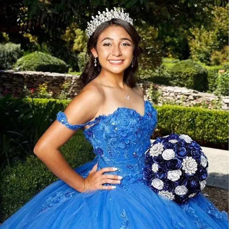 Customized New Ball Gown Quinceanera Dresses Off Shoulder Appliques Prom Birthday Party Gowns Formal Vestido De 15 Anos Sweet 16