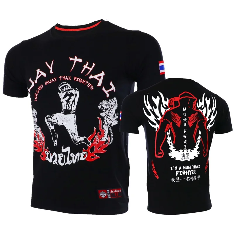 Short Sleeve MMA Fight Sports Soft Monkey T-shirt  Comprehensive Fighting Training Running Fitness Sanda Muay Thai Muscle Men