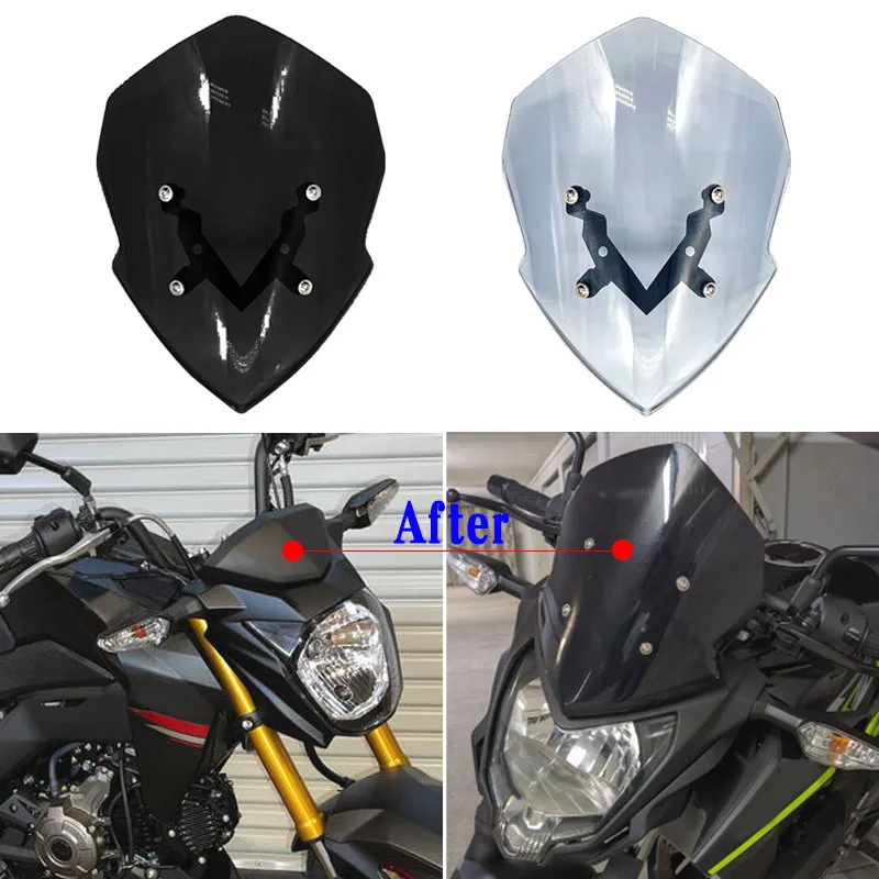 Fit for Kawasaki Z125 2019-2022 Sport Touring Windscreen Windshield Shield Screen Visor Parabrisa with Bracket Motorcycle Parts