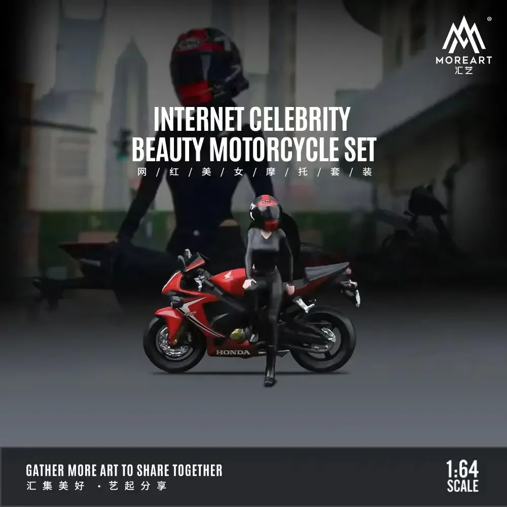 MoreArt 1:64 Toy Resin Figure Set Beauty Motorcycle Doll Suit Collection