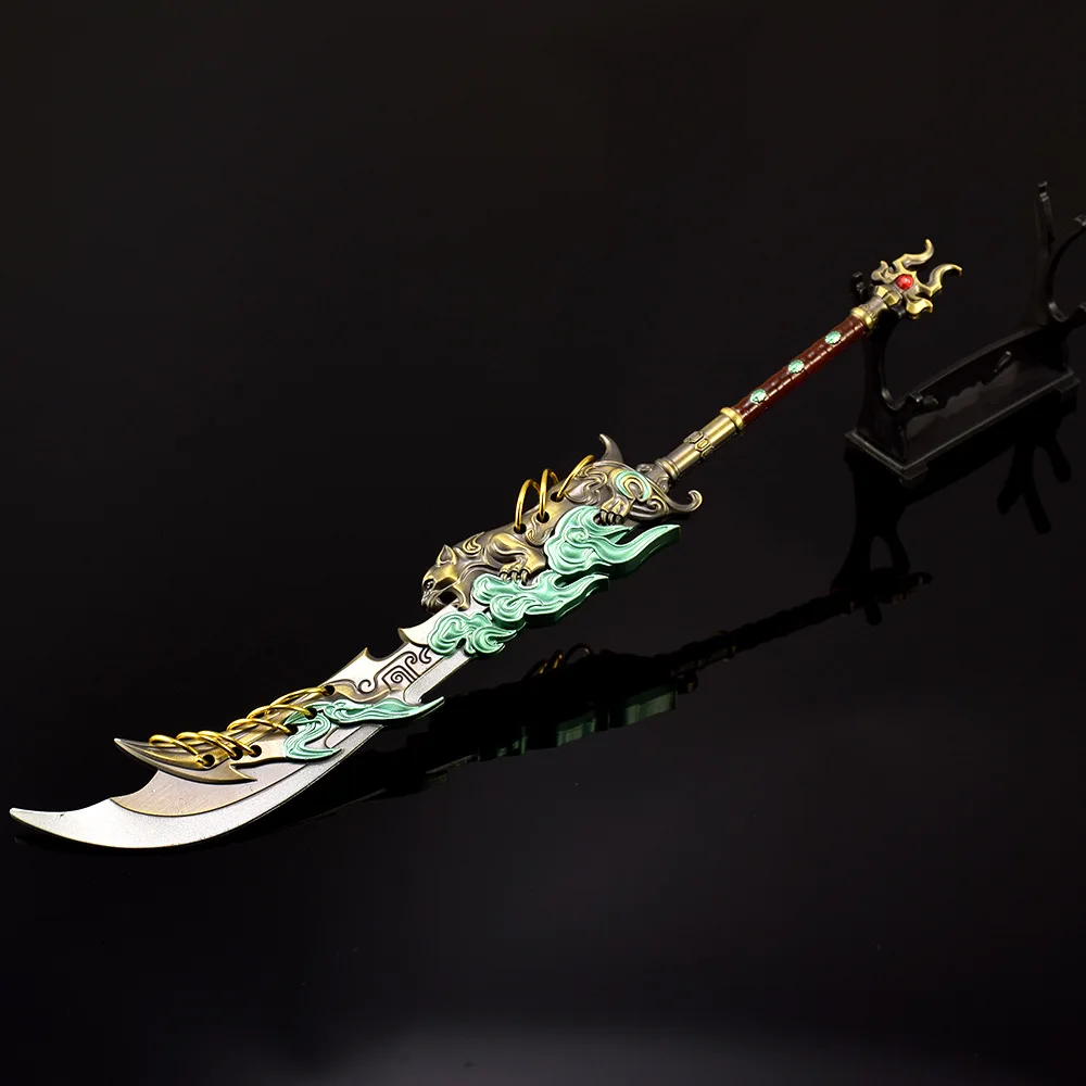 30cm/11,8 pulgadas Naraka:Bladepoint Longpan cuchillo ancho arma modelo accesorios Metal fiesta Cosplay juego periféricos adornos regalo de vacaciones