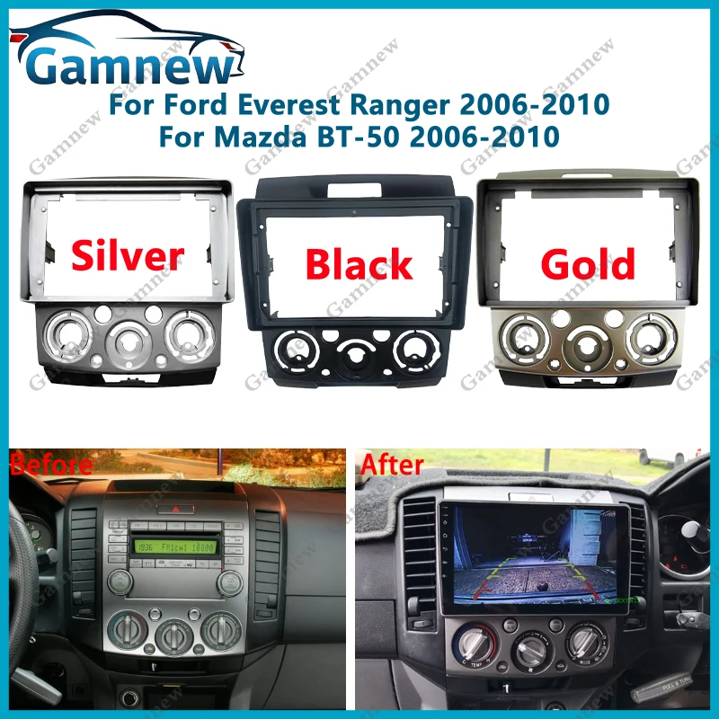 

9 Inch Car Frame Fascia Adapter Android Radio Dash Fitting Panel Kit For Ford Everest Ranger Mazda BT-50 2006-2010