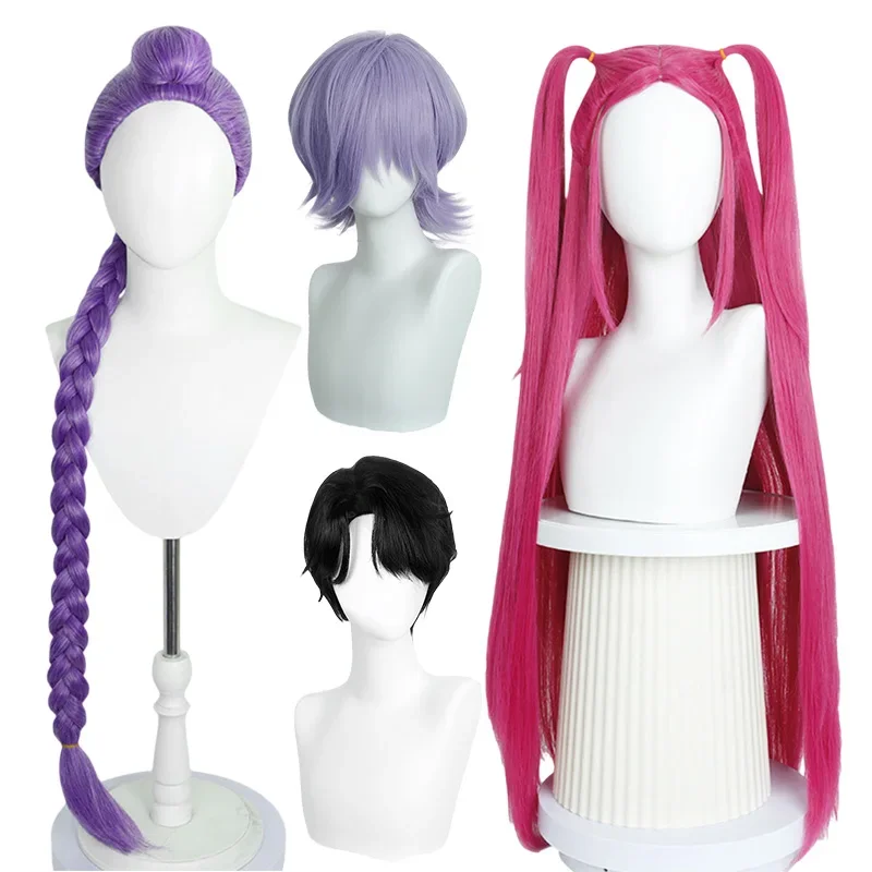 Kpop Demon Hunters Saja Boys Zoey Rumi Mira Cosplay Wig Jinu Mystery Romance Cosplay Synthetic Wig Men Women Hair Anime Props