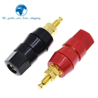 TZT 1/5PCS Red Black Connector Amplifier Binding Post Banana Speaker Plug Jack Adapter Socket
