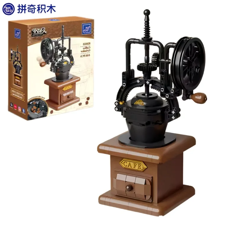 Pantasy Koffiemolen Retro Bouwsteenspeelgoed Huishoudelijke apparaten Kinderen Geassembleerde mechanische bouwmodellen Ornamenten Geschenken