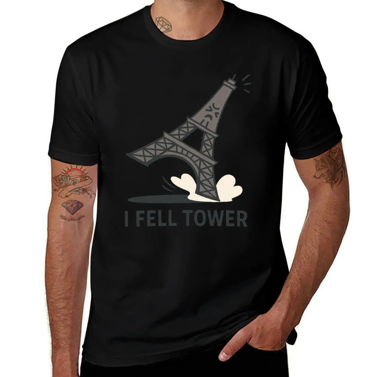 

Oops Eiffel! – Paris Tower Slip Funny T-Shirt for a boy Short sleeve tee sublime big and tall t shirts for men