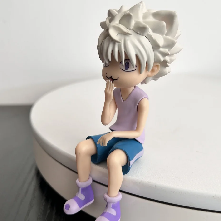 Anime Hunter Hunter Figure Killua Zoldyck Cute Baby Face Sitting Pvc Model Statue Doll Collection Decoration Decor Kid Toy Gift