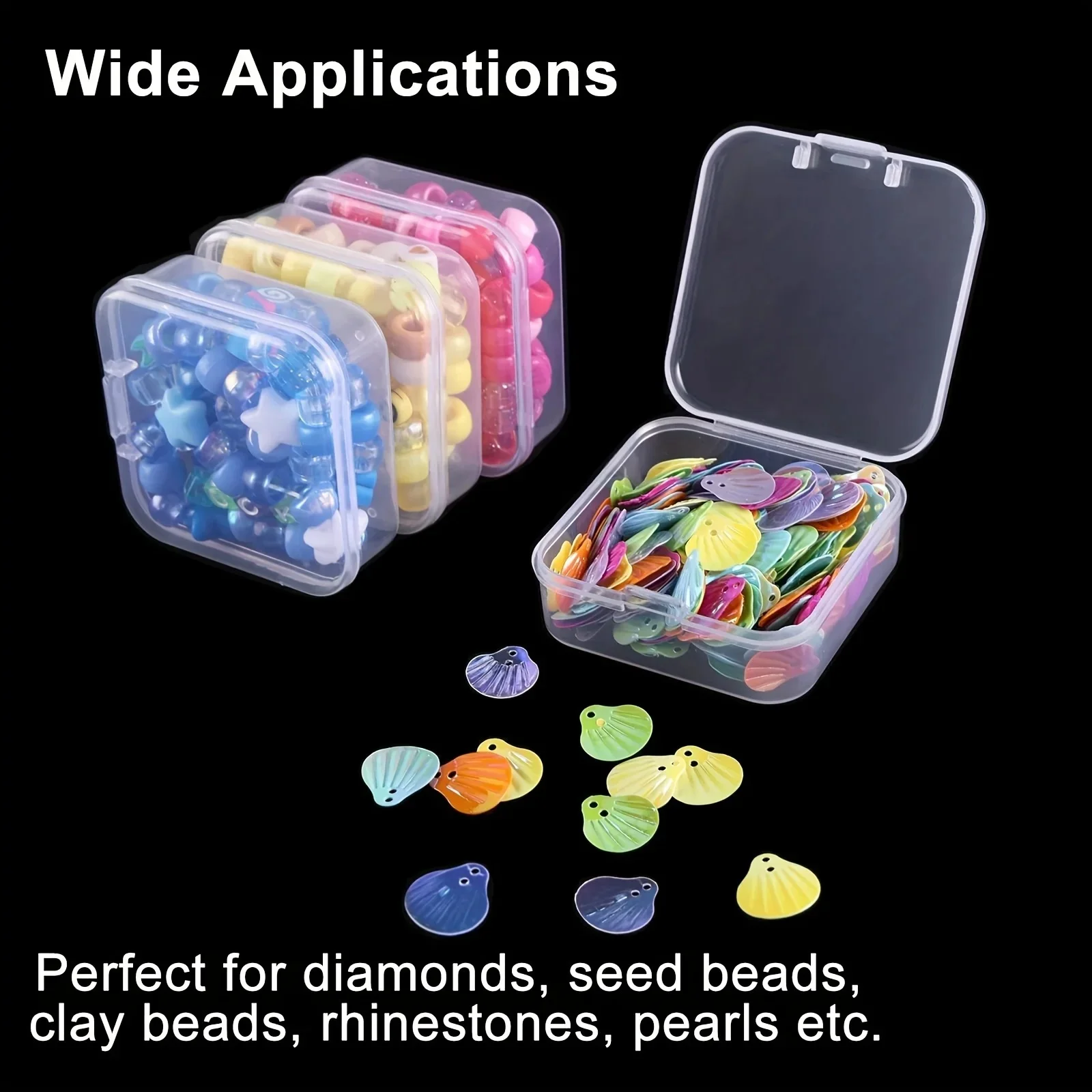 

15pcs Transparent Plastic Storage Box Bead String Leather Band Hair Clip Diamond Painting Moisture-Proof Small Storage Box