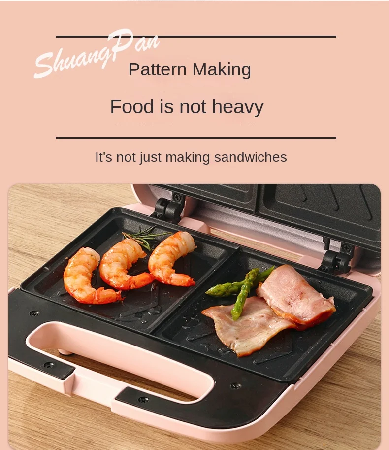 220V Fully Automatic Toaster Multifunctional Double-sided Heating Household Sandwich Maker Breakfast Machine 650W