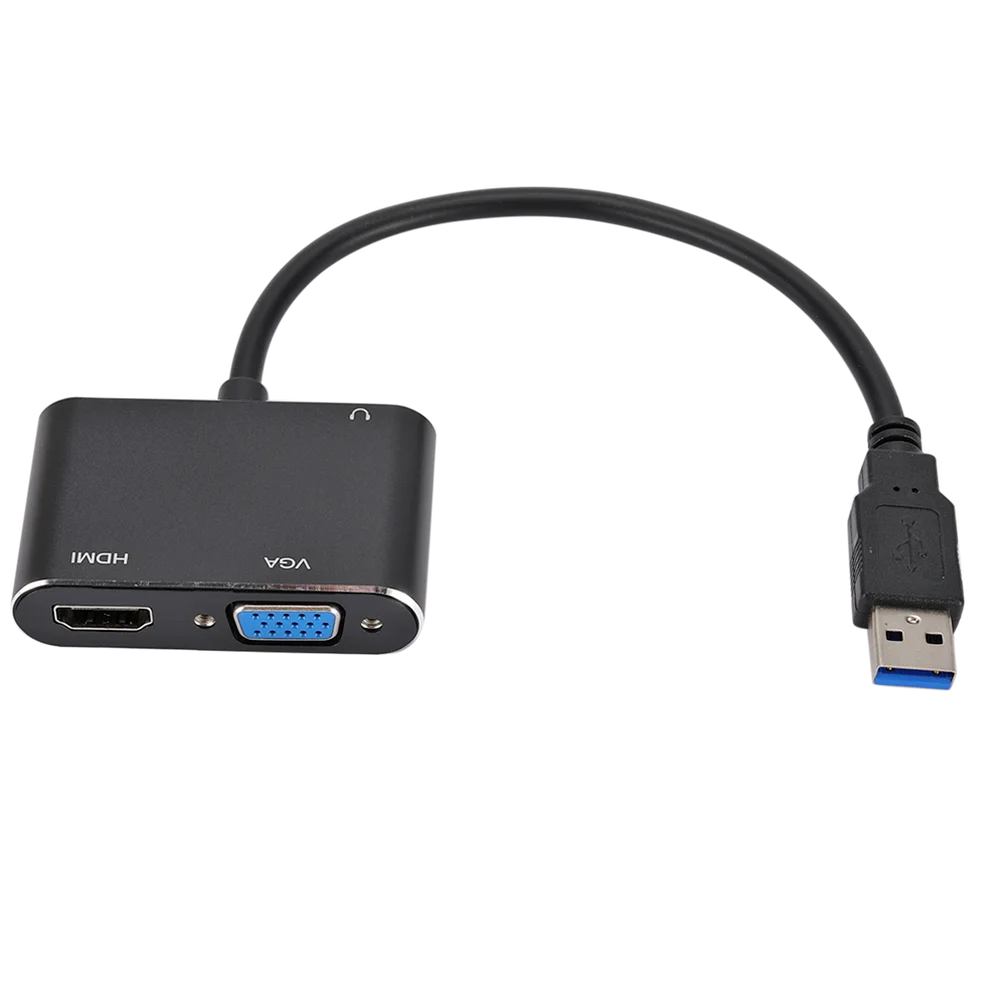 3.0 USB do konwerter VGA kompatybilnego z HDMI z dźwiękiem 1080P 2 w 1 USB do HDMI kompatybilny z Adapter VGA lub komputerem z systemem Windows