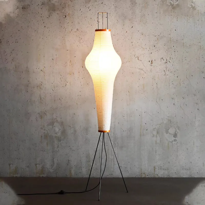 Akari Rice Paper Floor Lamp Led Stand Light with E27 Bulb for Living Room Bedroom