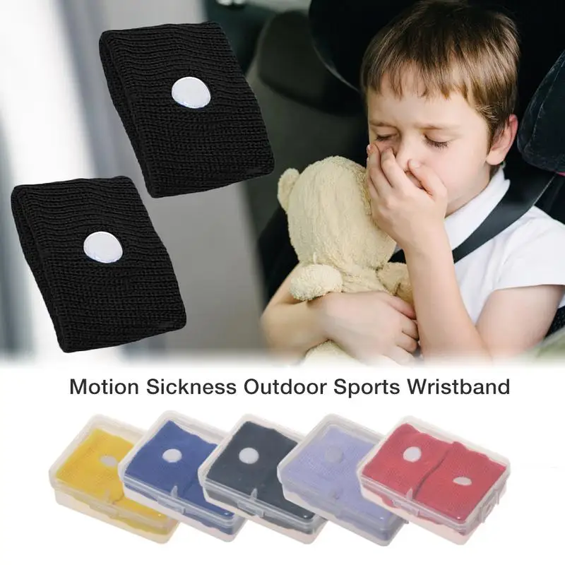 1 Pair 2pcs Travel Morning Sickness Wrist Band Anti Nausea Car Van Sea Plane Wristband Anti-motion Sickness Bracelet Strap Boats