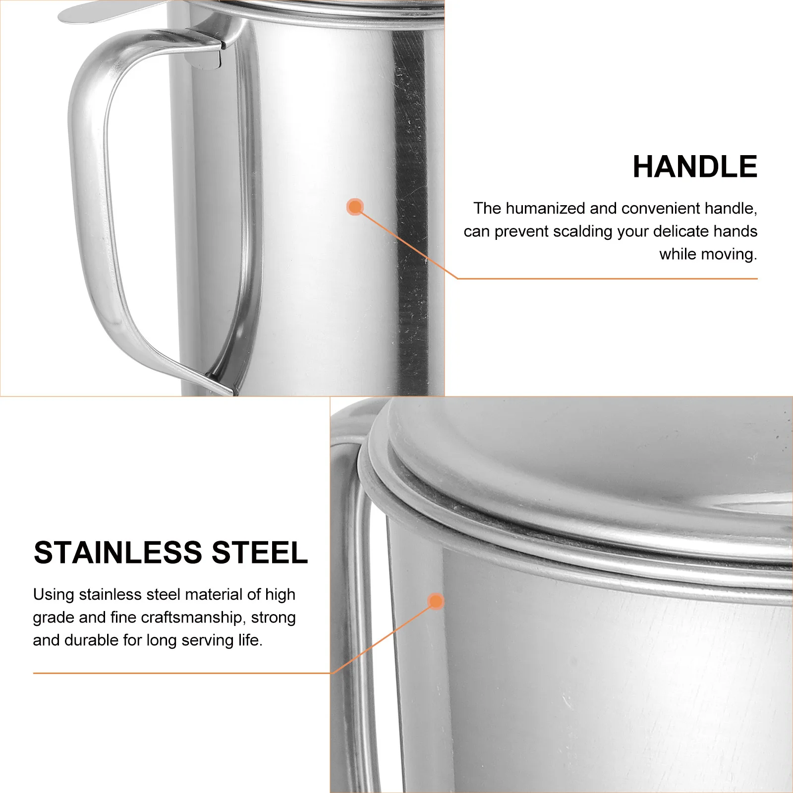 

Stainless Steel Oil Pot Strainer Grease Container Practical Kitchen Tool Oil Storage