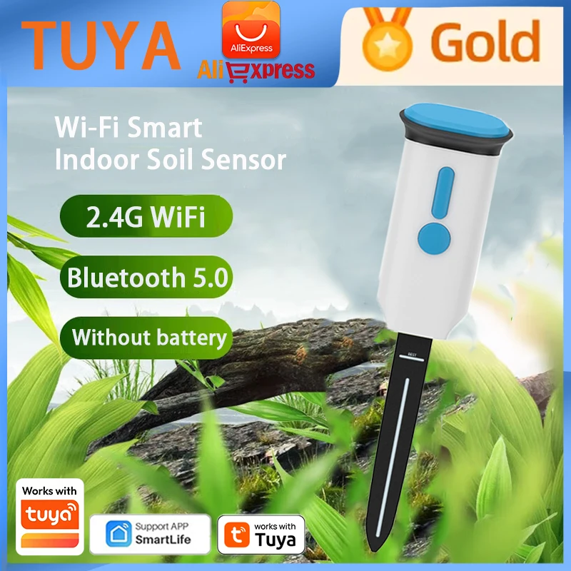 Tuya Smart Soil Tester WiFi Soil Moisture Detector Temperature Moisture Soil Tester Garden Temperature and Humidity Thermometer