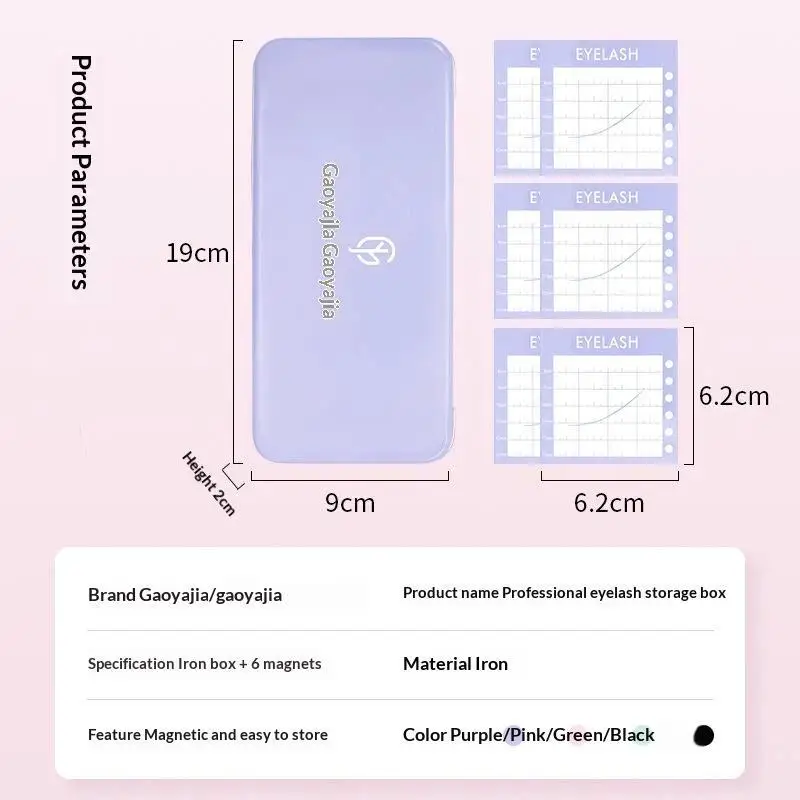 1Set Storage Box Eyelash Grafting Table Display Box Pallet For Individual Suspended Magnetic Sheets Eyelash Protection Box+~