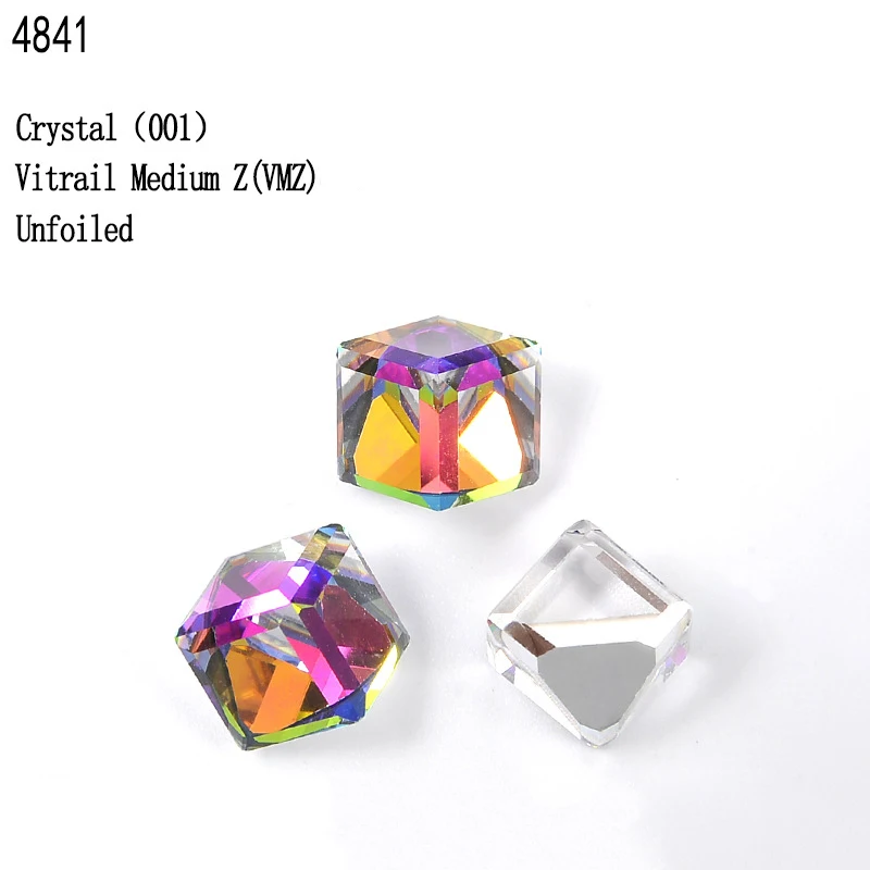 4841 Cube Fancy Stone Original Crystals from Austria Rhinestone for DIY Jewelry Making Women Nail Art Loose Beads