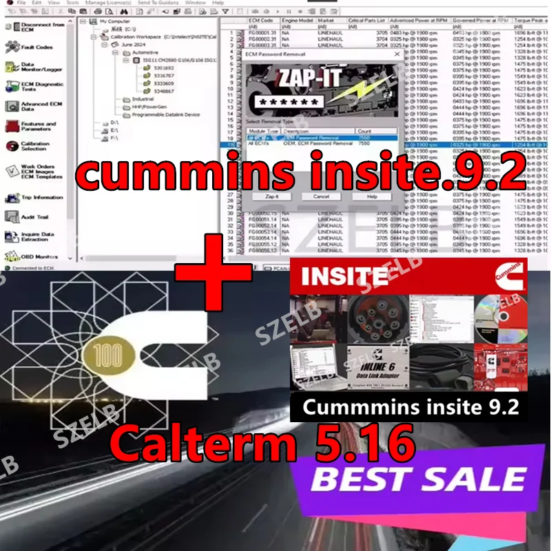 Cummins Insite 9.2 Pro Diagnostic software +Calterm 5.16 ECM  advanced diagnostics and electronic systems management of engines