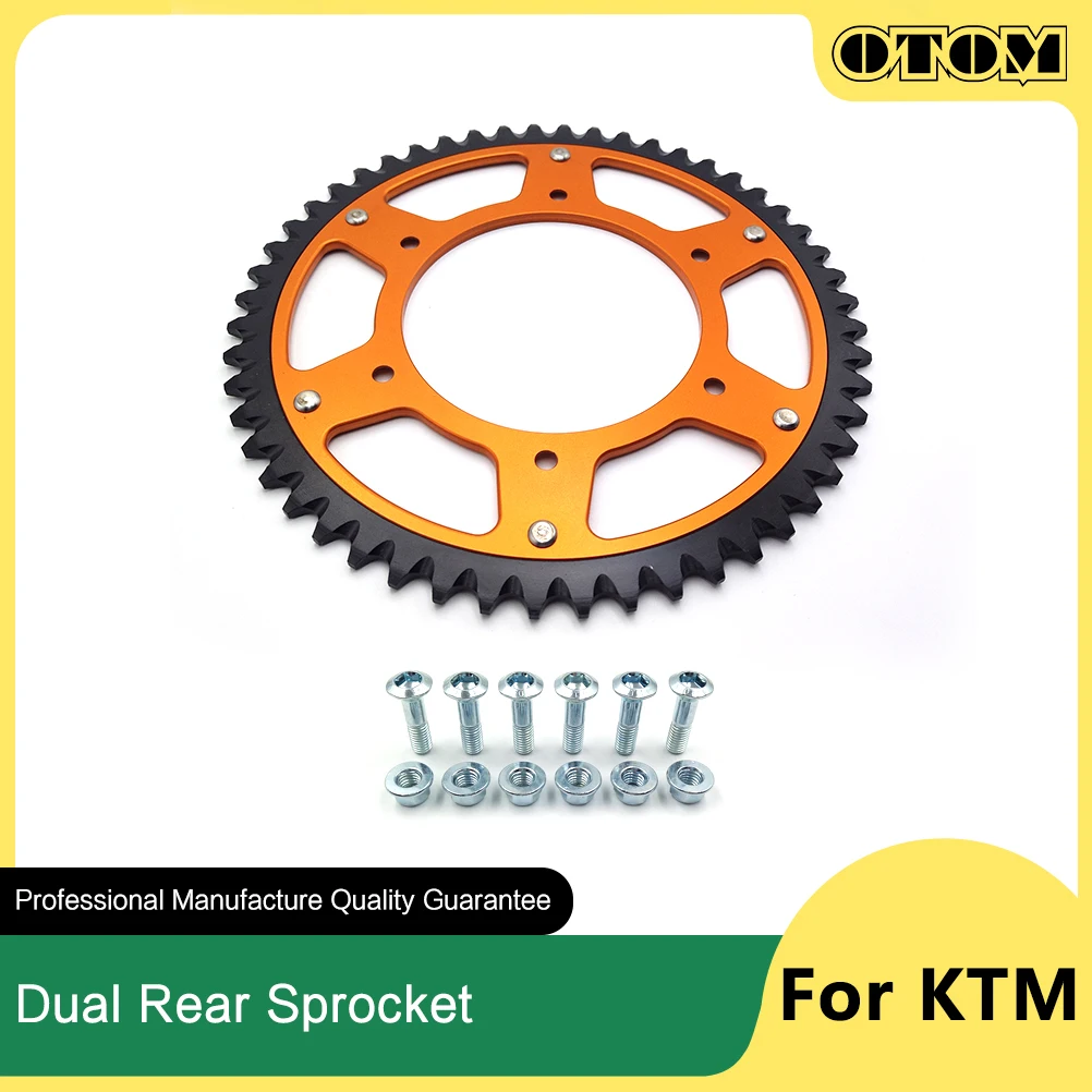 

OTOM Motorcycle 2023 Dual Sprocket Rear Chain Wheel Steel Aluminum 51T 52T For SXF EXCF XCFW TC FC FE MCF ECF EXF 250 450 525