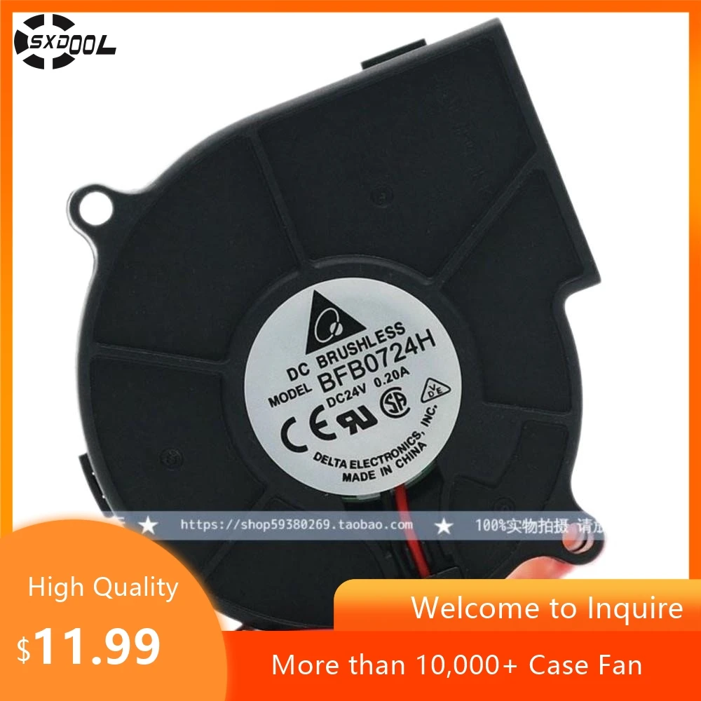 

for Delta BFB0724H 24V 0.20A 7CM Converter Turbine Cooling Fan Blower, 2900RPM, 11.3CFM, Dual Ball Bearings