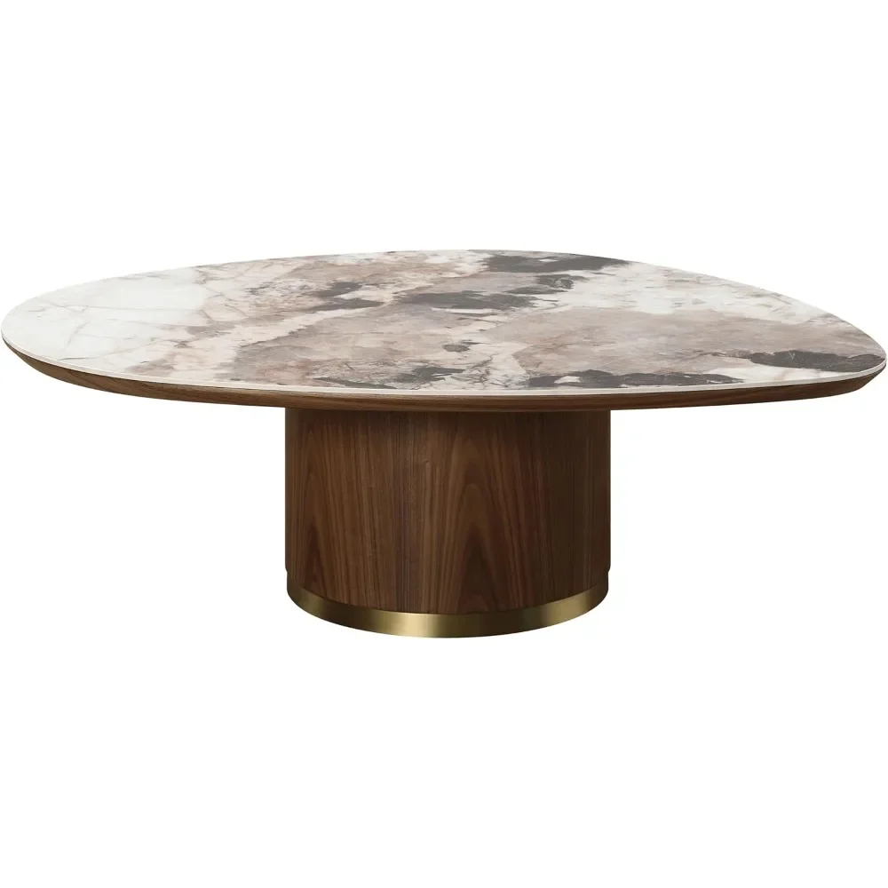 

Willene 43" Oval Coffee Table with Ceramic Top in Walnut