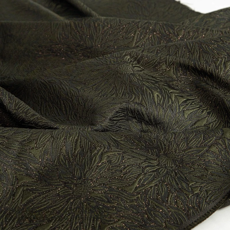 金糸ジャカード生地エンボス加工クリスプ DIY 縫製ファッションジャケット春夏デザイナー服生地メートル単位