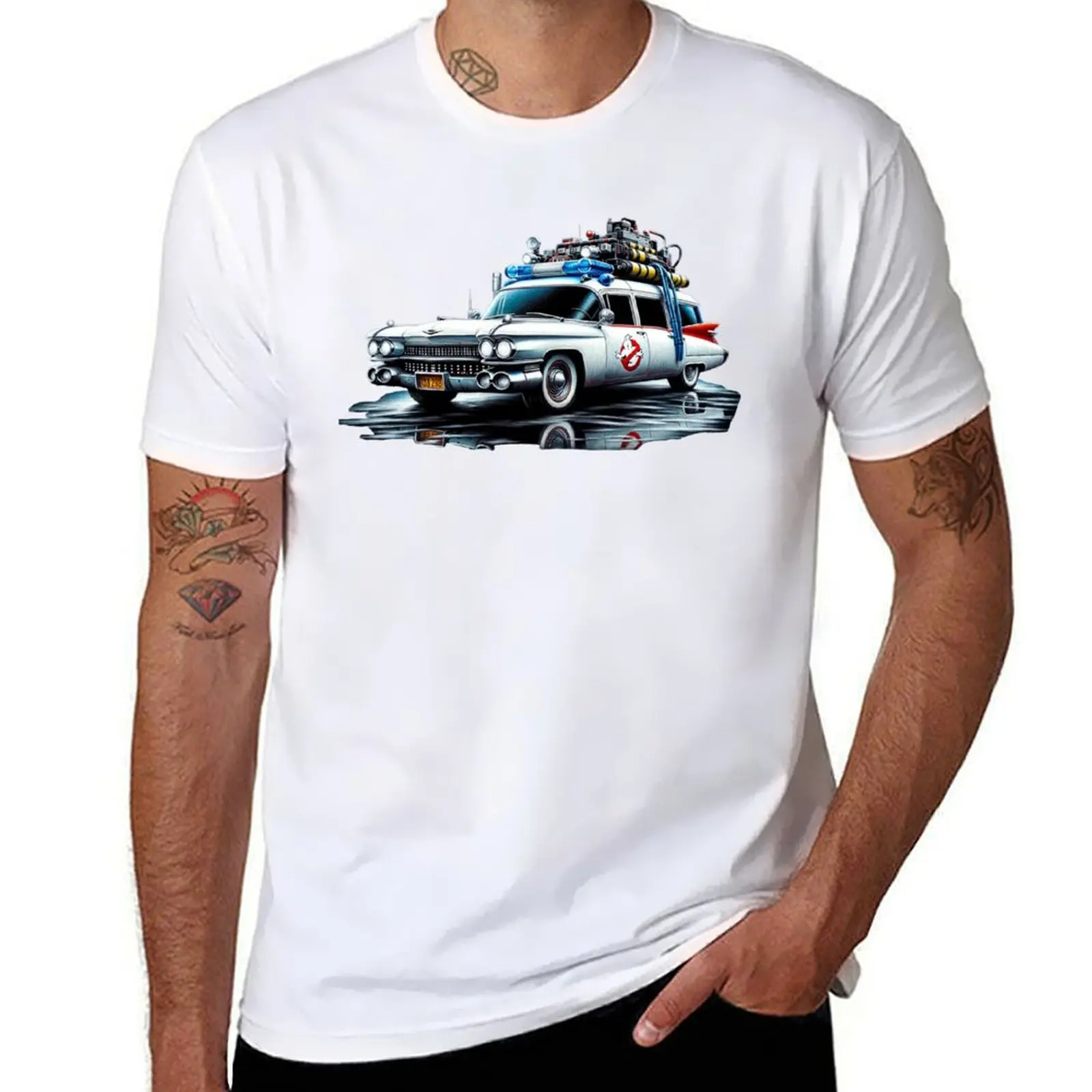 

The Ectomobile Ecto-1: The Iconic Ghostbusters Car vol.4 T-Shirt plus sizes luxury t-shirt Men's cotton t-shirt