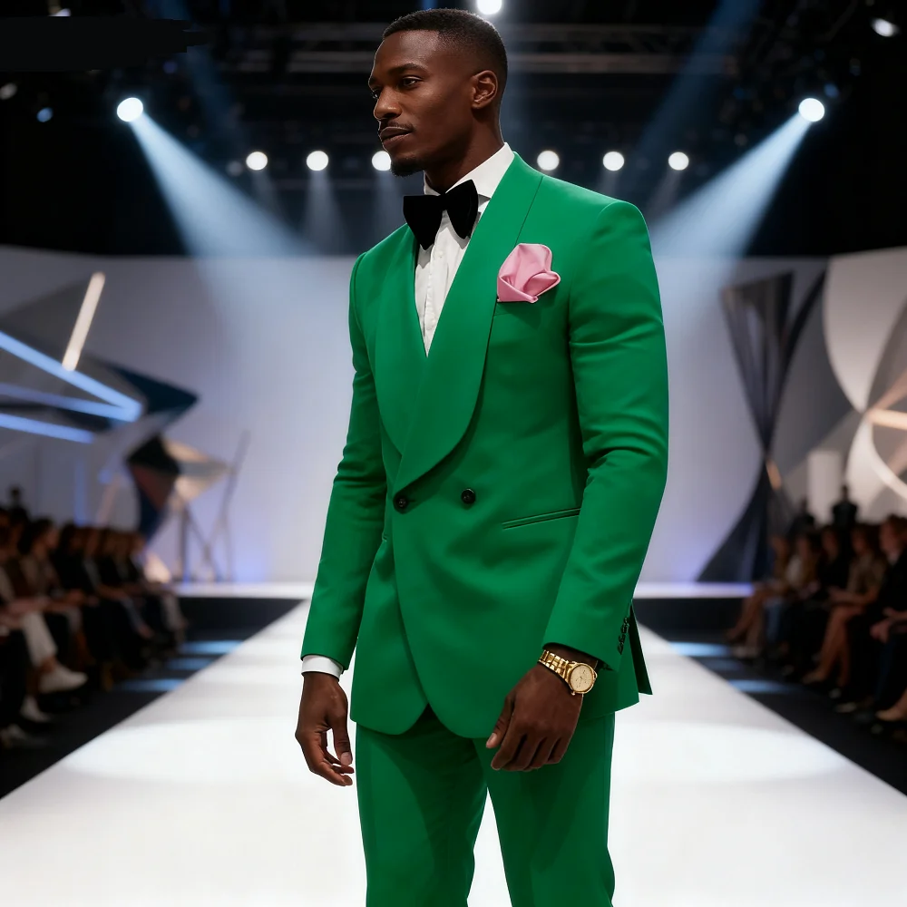 

Italian Design Customizable Men's Wedding Terno with Rose Jacket Smoking Suit 2-Piece Set (Coat + Pants)